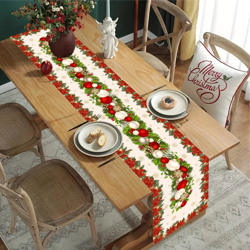 Christmas Table Runner Merry -  Christmas Decoration For Home Xmas Table Decor