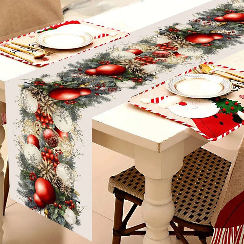 Christmas Table Runner Merry -  Christmas Decoration For Home Xmas Table Decor