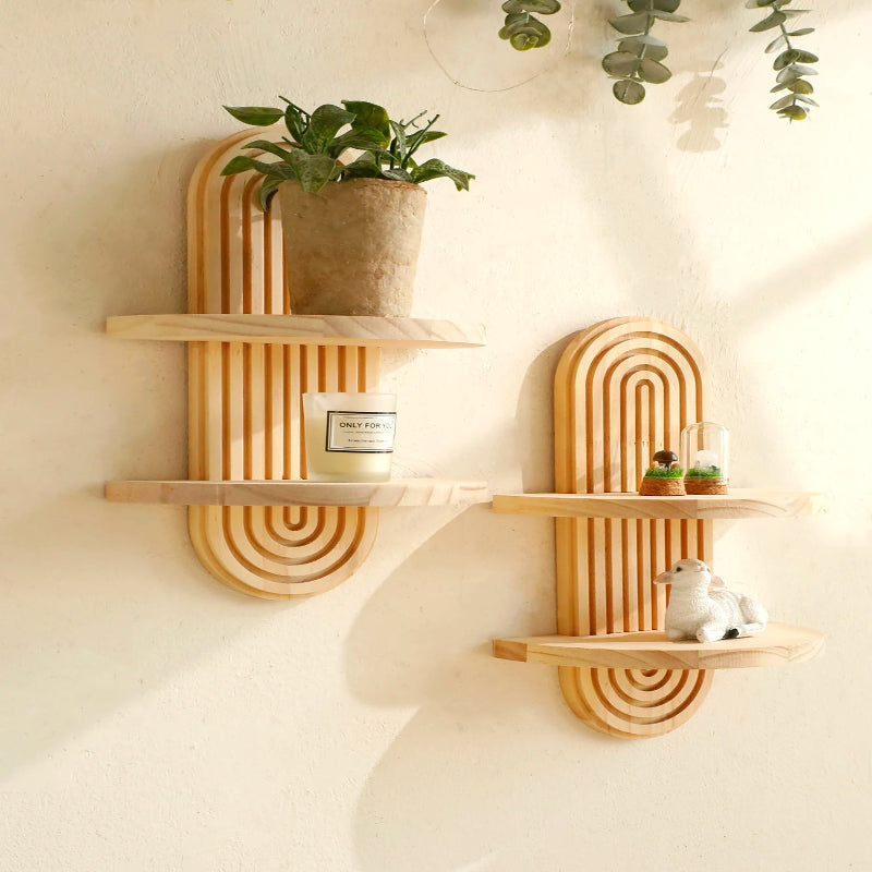 Boho Style Wooden Wall -  Modern Home Decor Plant Decorative