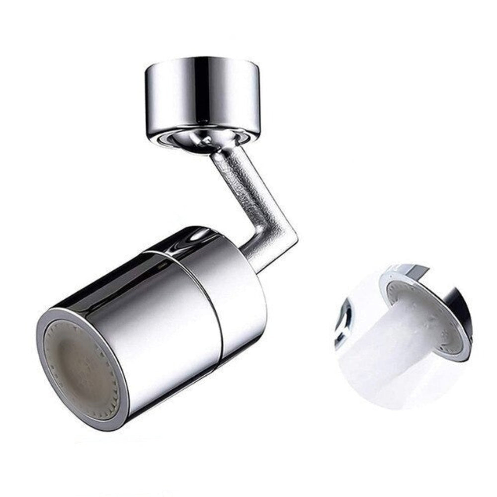 Black Universal Faucet Extender - 1080° Rotating Dual Mode Sprayer (Pull-Out & Fixed) - Plastic Splash-Free Water Dispenser