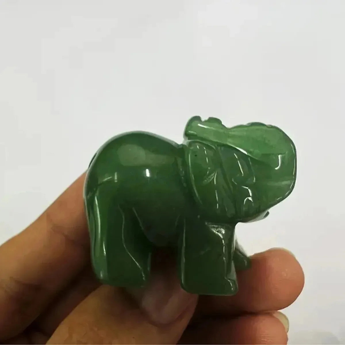 Green Aventurine Jade Ston Lucky Elephant Fortune