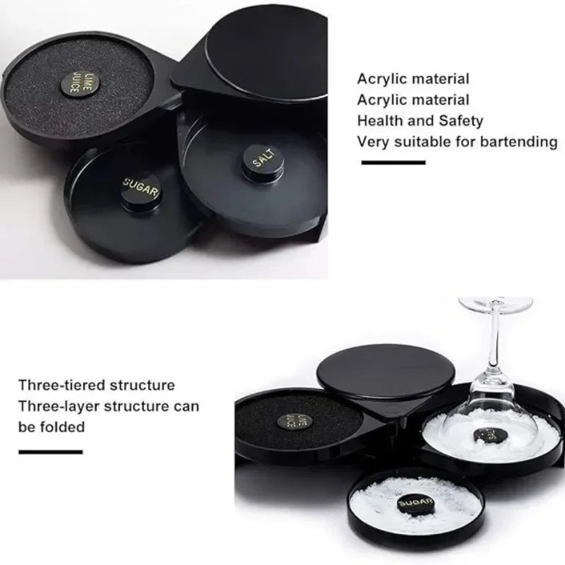 3-level rotating box for salt and sugar border, ideal for mixing with sugar and coquettes.