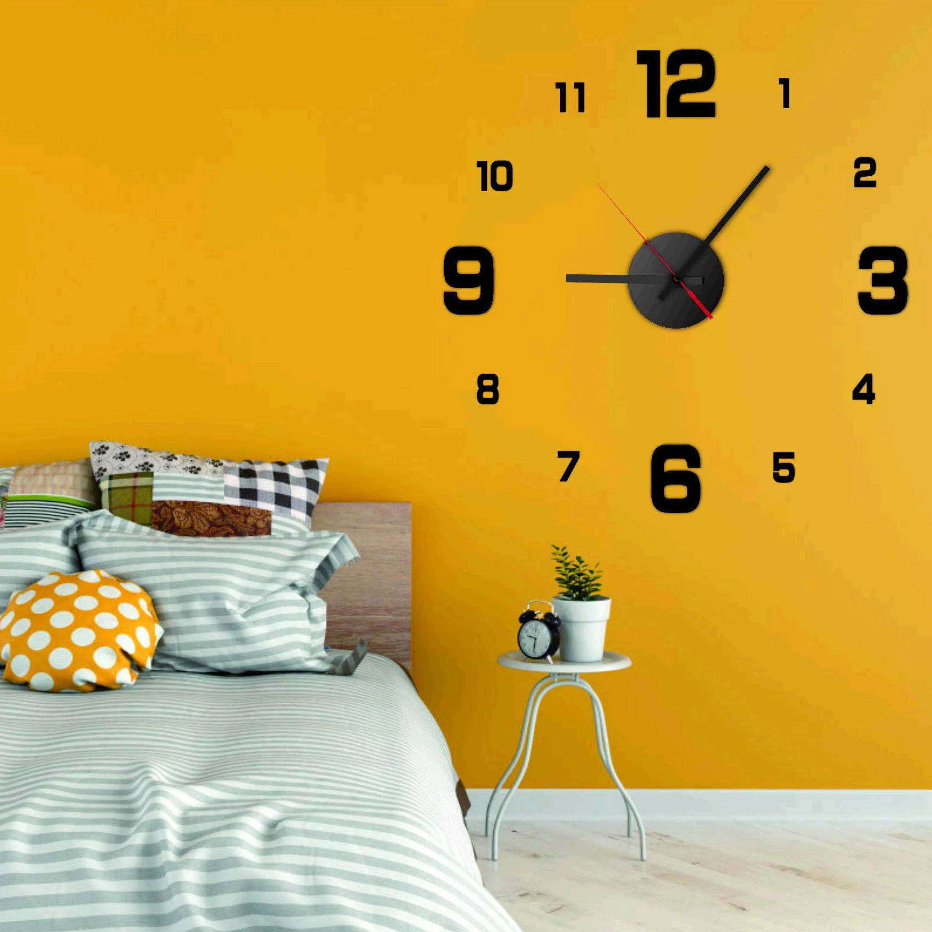 3D Creative Frameless DIY - Wall Hanging Clock Wall Stickers Home
