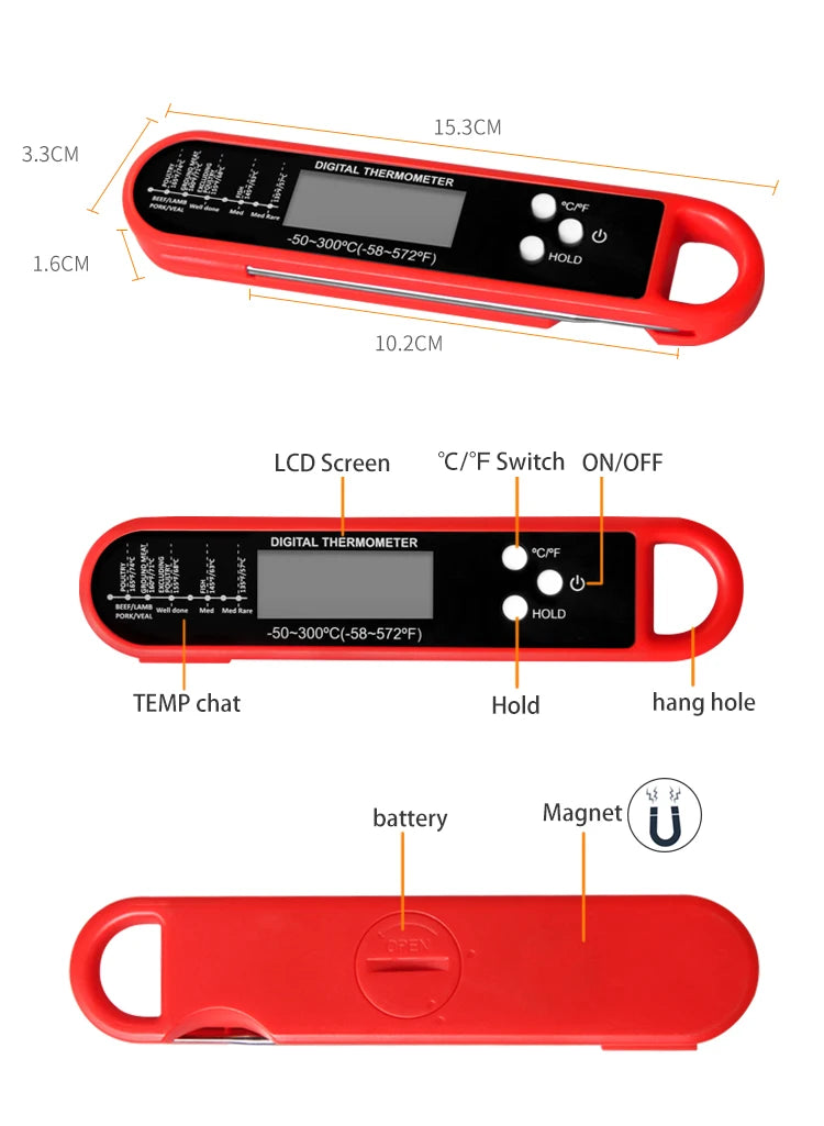 Digital thermometer, instant reading with high precision in water testing