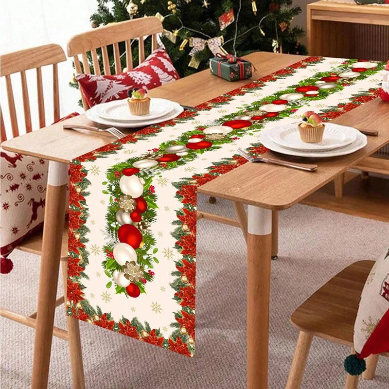 Christmas Table Runner Merry -  Christmas Decoration For Home Xmas Table Decor