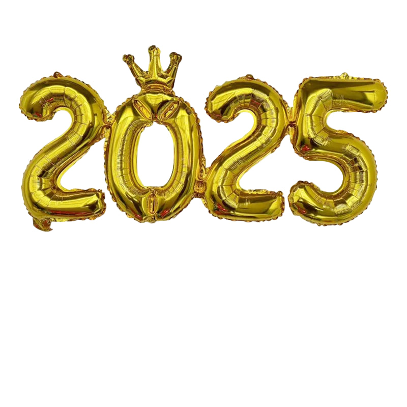 2026 Gold Crown Foil Number Balloons for 2026 -  New Year Christmas Eve Festival Party