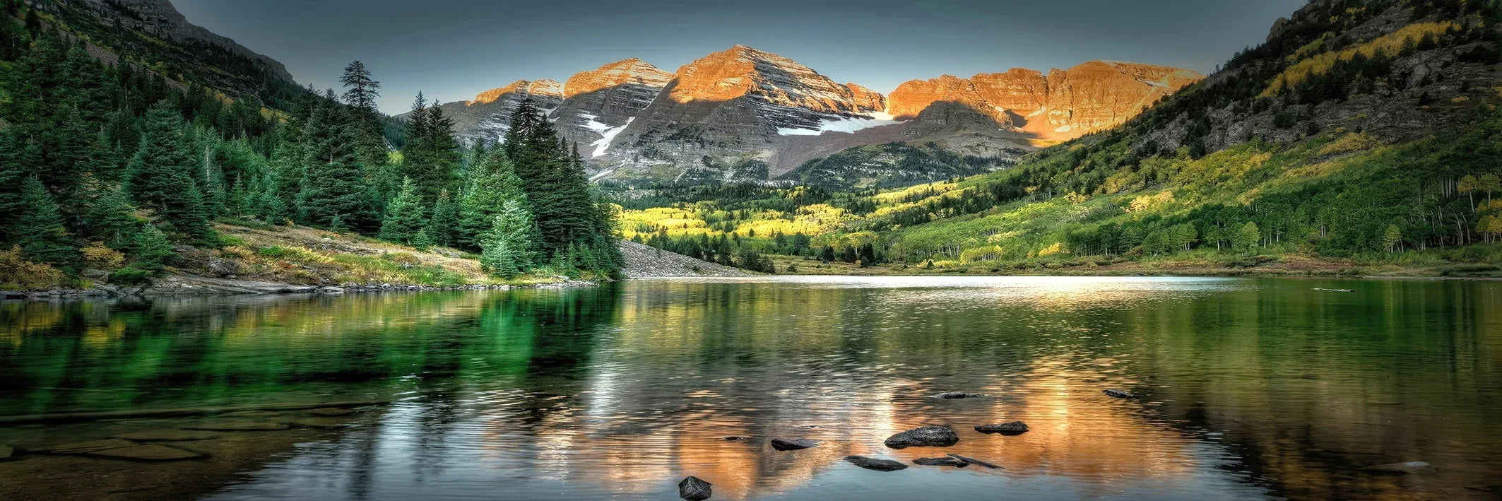 Gorgeous Canvas Print Painting Lake Forest Mountain  Decoration Picture