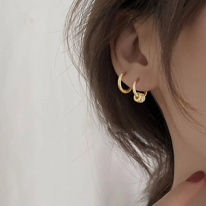 Stainless Steel 1 Pair Minimalist Huggie Hoop Earrings - enoughdream.com