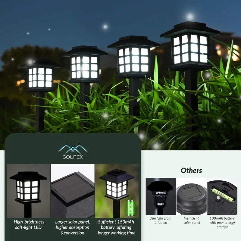 Pack Solar Pathway Light Outdoor Solar for Garden