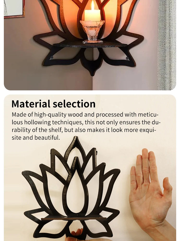 Wooden Lotus Hollow Decorative -  Rack Aromatherapy Organiser Essential