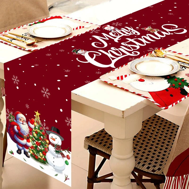 Christmas Table Runner Merry -  Christmas Decoration For Home Xmas Table Decor