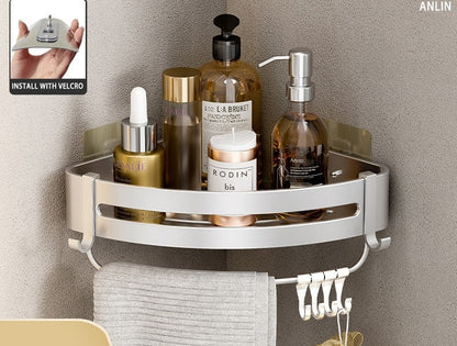 Shelf No Drilling Aluminum Above The Toilet Wall Mounted Bathroom Organizer - enoughdream.com