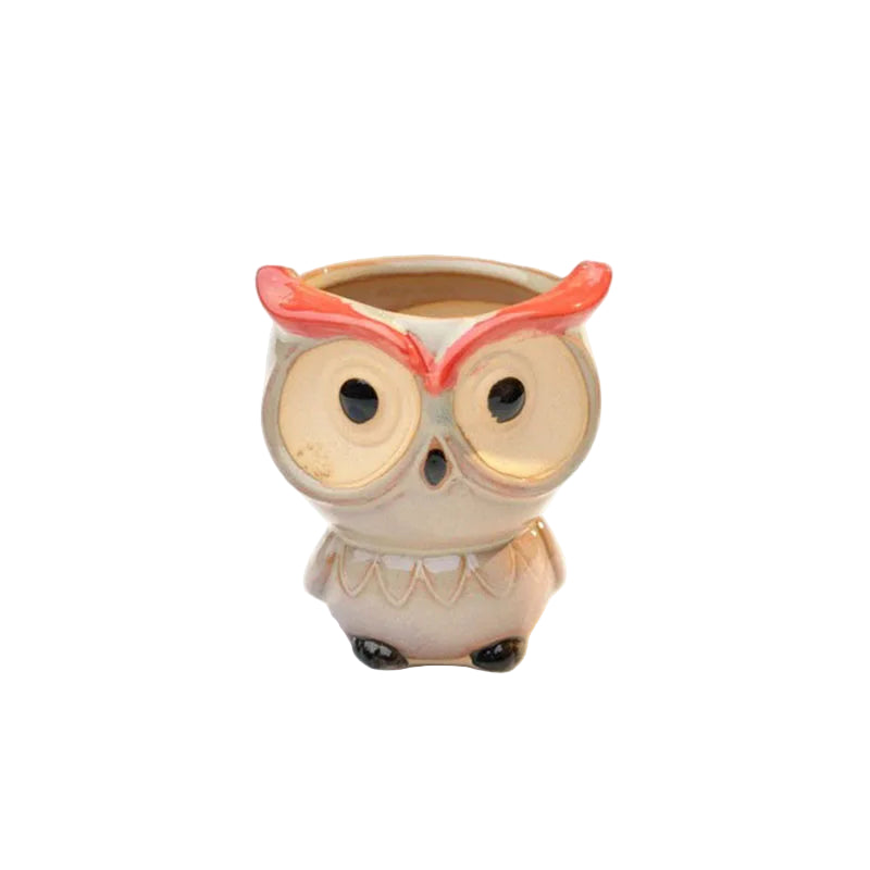 Ceramic Owl Flower Pot Garden Office Decoration