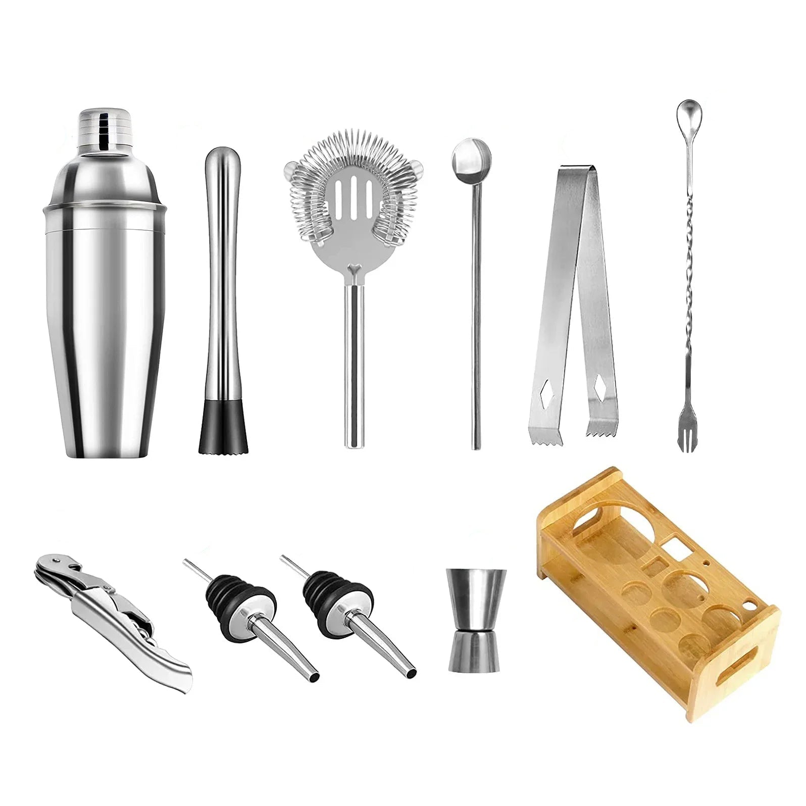 Stainless steel shaker set with 1/3/6/9/11 pieces Boston shaker, bar utensils