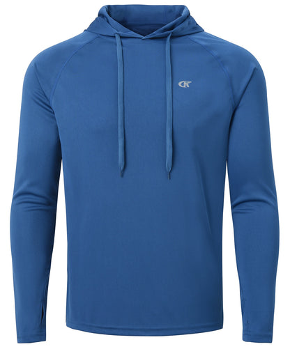 Men's Long Sleeve UPF 50+ Rash Guard Hoodie Fitness - enoughdream.com