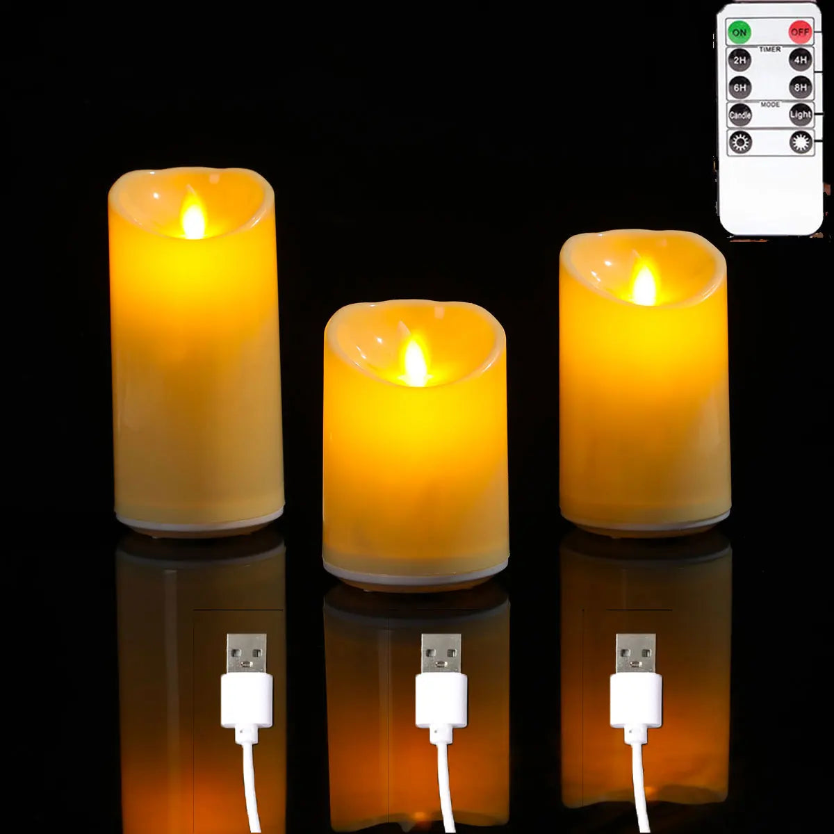 Pieces USB Charge Remote Control LED Decorative  Candles