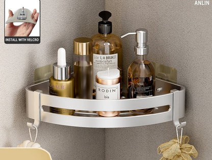 Shelf No Drilling Aluminum Above The Toilet Wall Mounted Bathroom Organizer - enoughdream.com