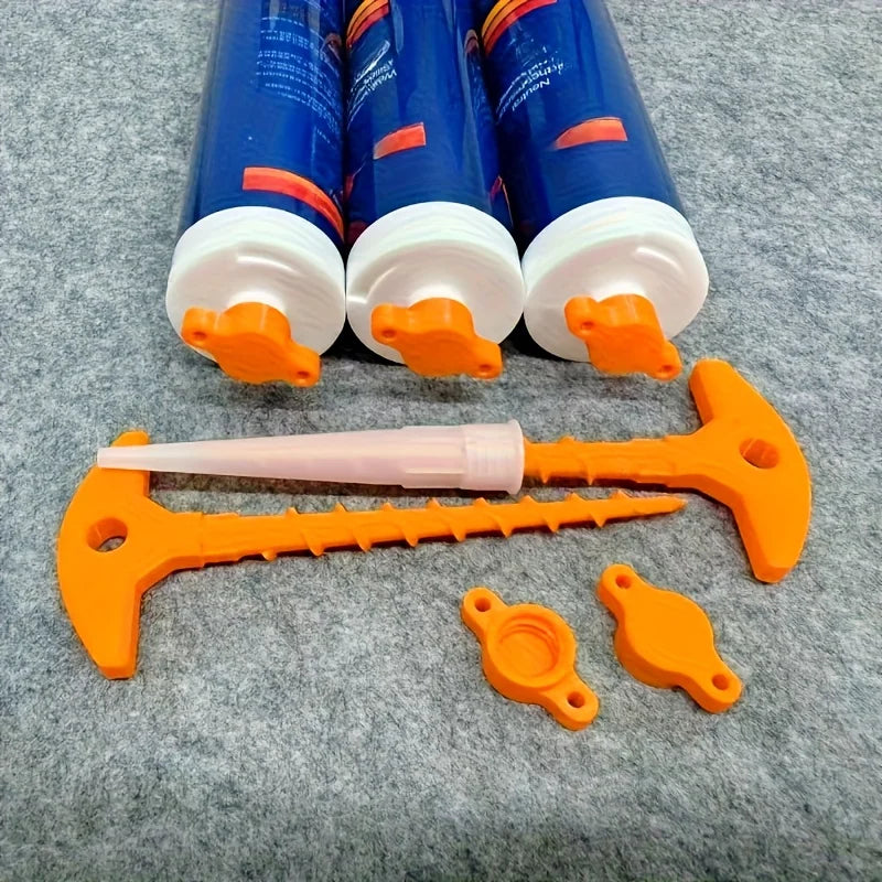 Silicone seal cap and seal gun nozzle removal tool
