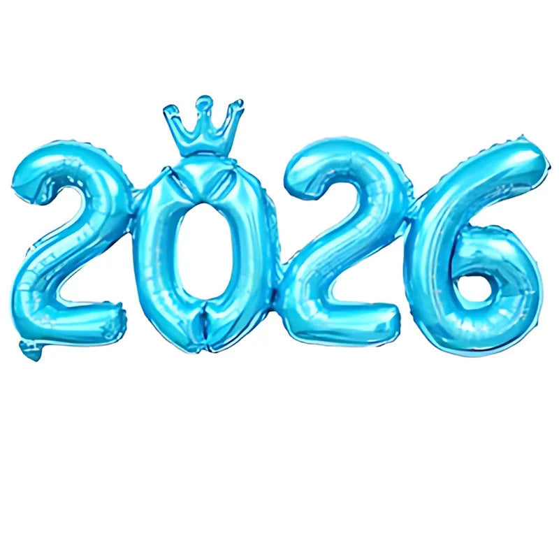 2026 Gold Crown Foil Number Balloons for 2026 -  New Year Christmas Eve Festival Party
