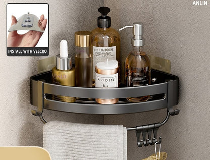 Shelf No Drilling Aluminum Above The Toilet Wall Mounted Bathroom Organizer - enoughdream.com