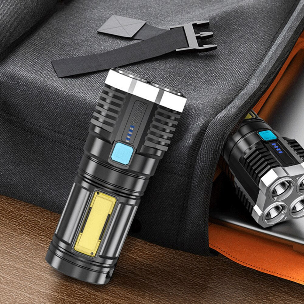 High Power LED Flashlights Camping Torch With 4 Lamp Beads - enoughdream.com