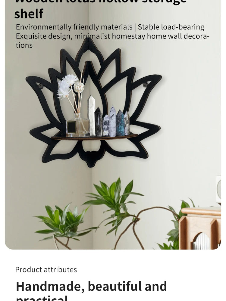 Wooden Lotus Hollow Decorative -  Rack Aromatherapy Organiser Essential