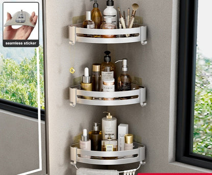 Shelf No Drilling Aluminum Above The Toilet Wall Mounted Bathroom Organizer - enoughdream.com