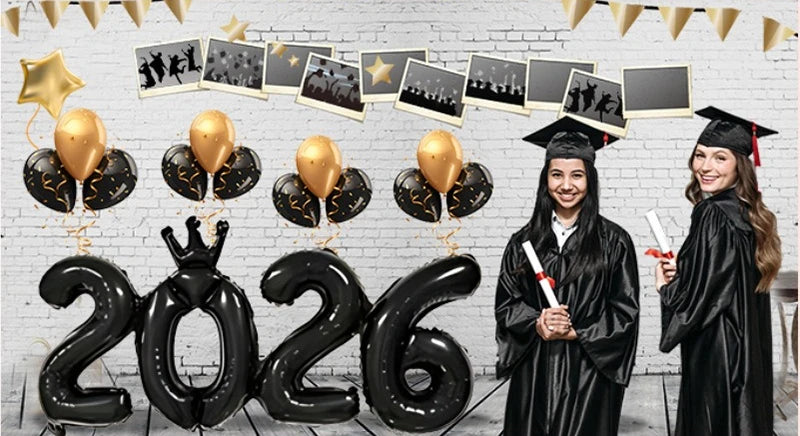 2026 Gold Crown Foil Number Balloons for 2026 -  New Year Christmas Eve Festival Party