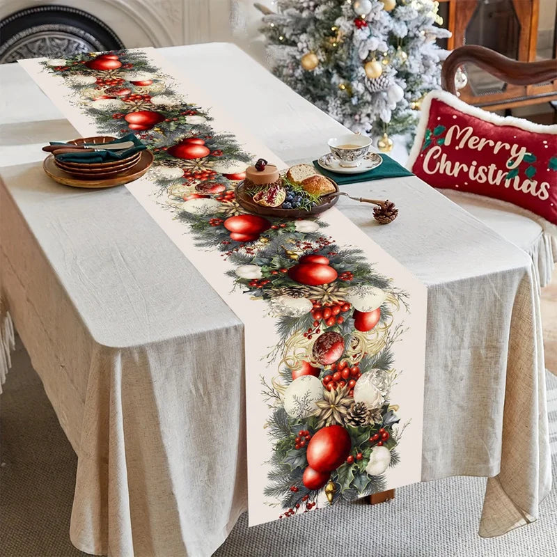 Christmas Table Runner Merry -  Christmas Decoration For Home Xmas Table Decor