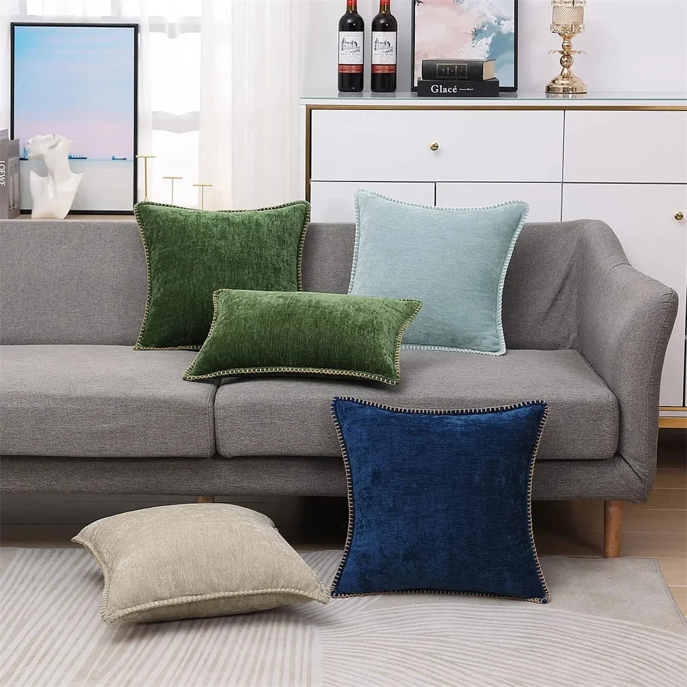 Homaxy chenille cushion cover 50x50cm decorative velvet.