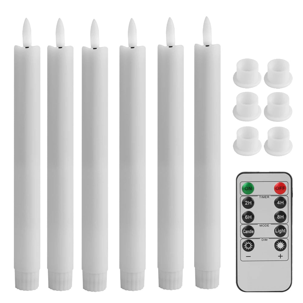 LED Flameless Taper Candles with 10-Key Remote 11" Battery Decor