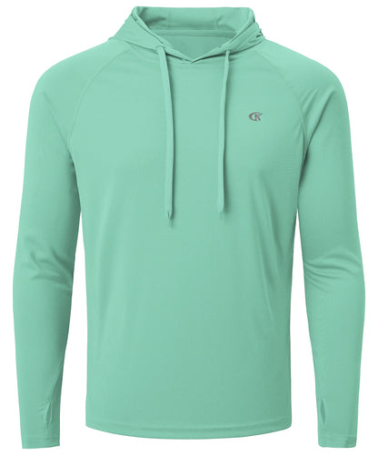 Men's Long Sleeve UPF 50+ Rash Guard Hoodie Fitness - enoughdream.com