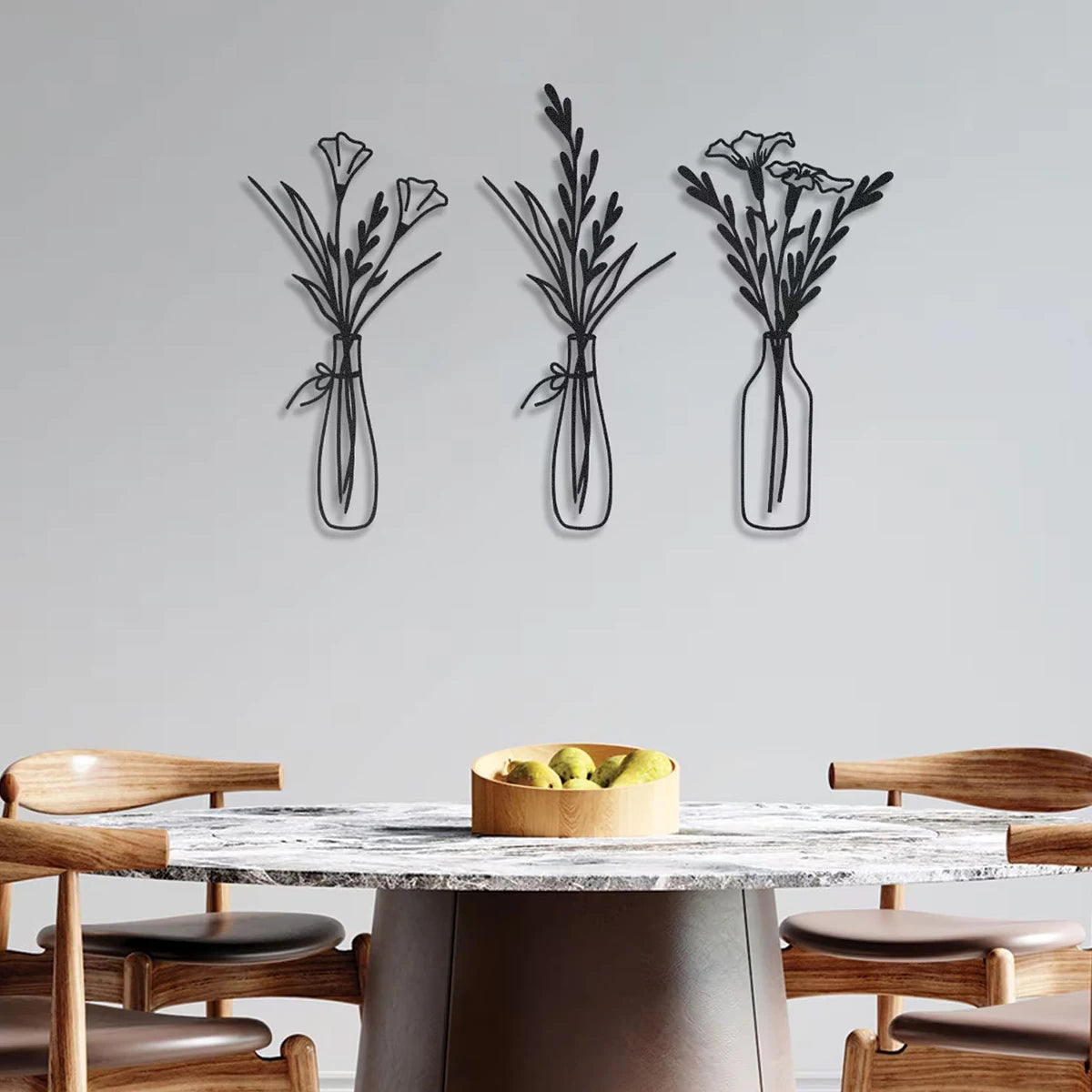 Flowers in a Vase Metal Wall Decor Home