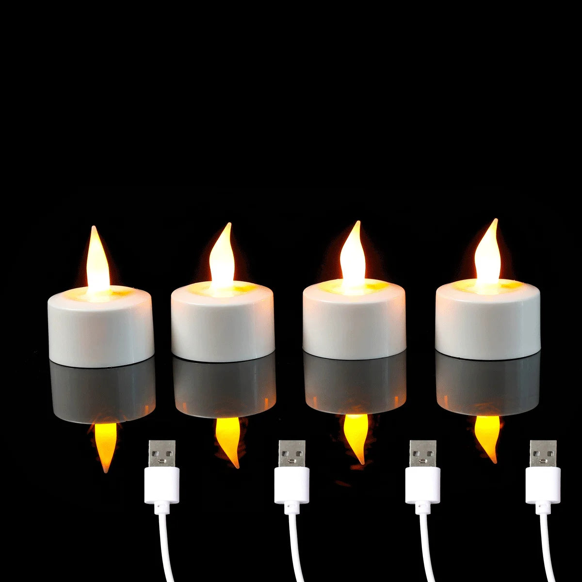 Pieces Yellow Light LED Candles With USB Charge Decorative