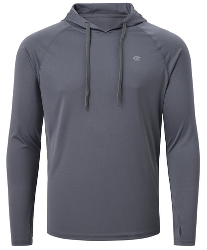 Men's Long Sleeve UPF 50+ Rash Guard Hoodie Fitness - enoughdream.com