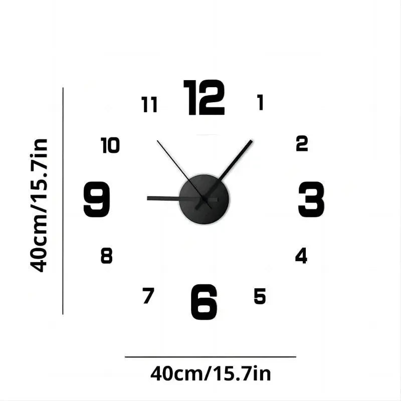 3D Creative Frameless DIY - Wall Hanging Clock Wall Stickers Home