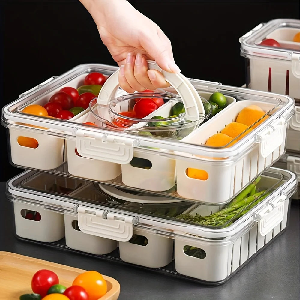 Lunch container with 4 or 8 compartments box for storing food in geladeira