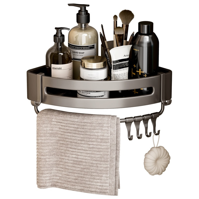 Shelf No Drilling Aluminum Above The Toilet Wall Mounted Bathroom Organizer - enoughdream.com