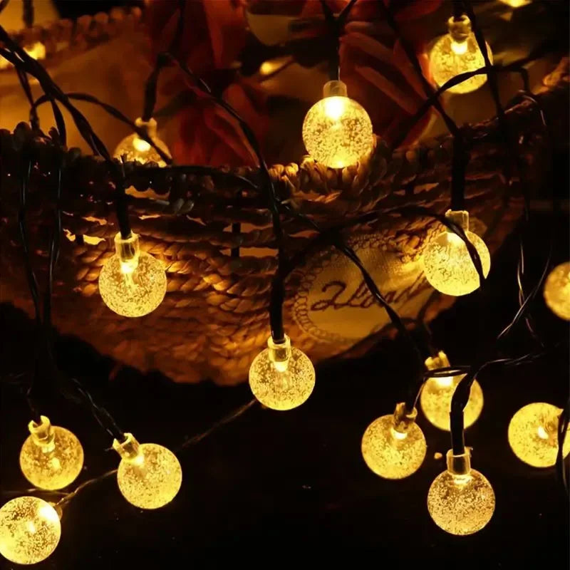 Solar String Lights 100 LED Crystal Globe  IP65 Waterproof with  for Garden