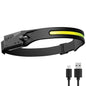 LED Headlamp Sensor Headlight With Built-in Battery Head Flashlight USB Rechargeable - enoughdream.com