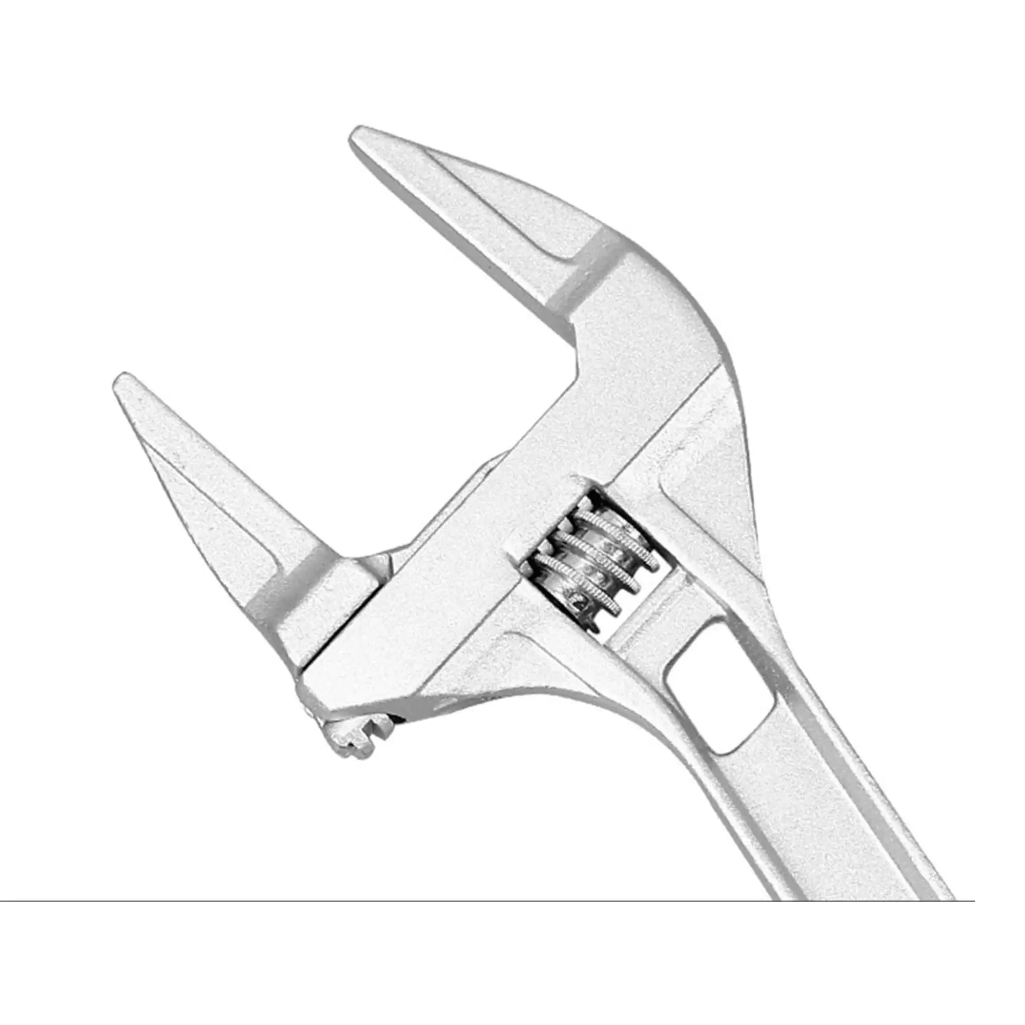 Multifunctional universal wrench for removing pipe nuts and bolts.