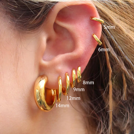 Huggie Small Hoop Earrings For Women Round Circle Punk Unisex - enoughdream.com