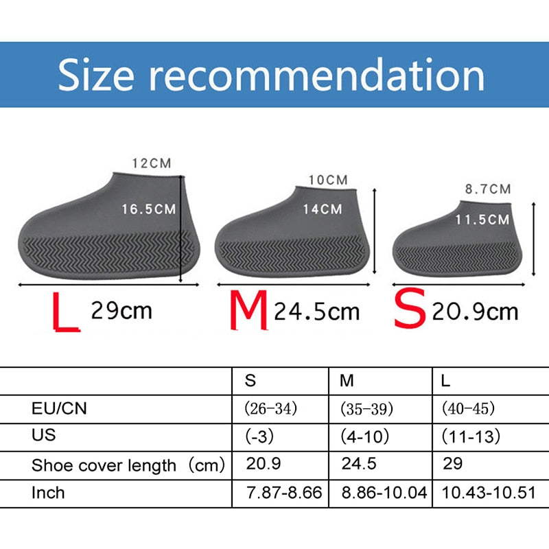 1 Pair Waterproof Non-slip Silicone Shoe High Elastic - enoughdream.com