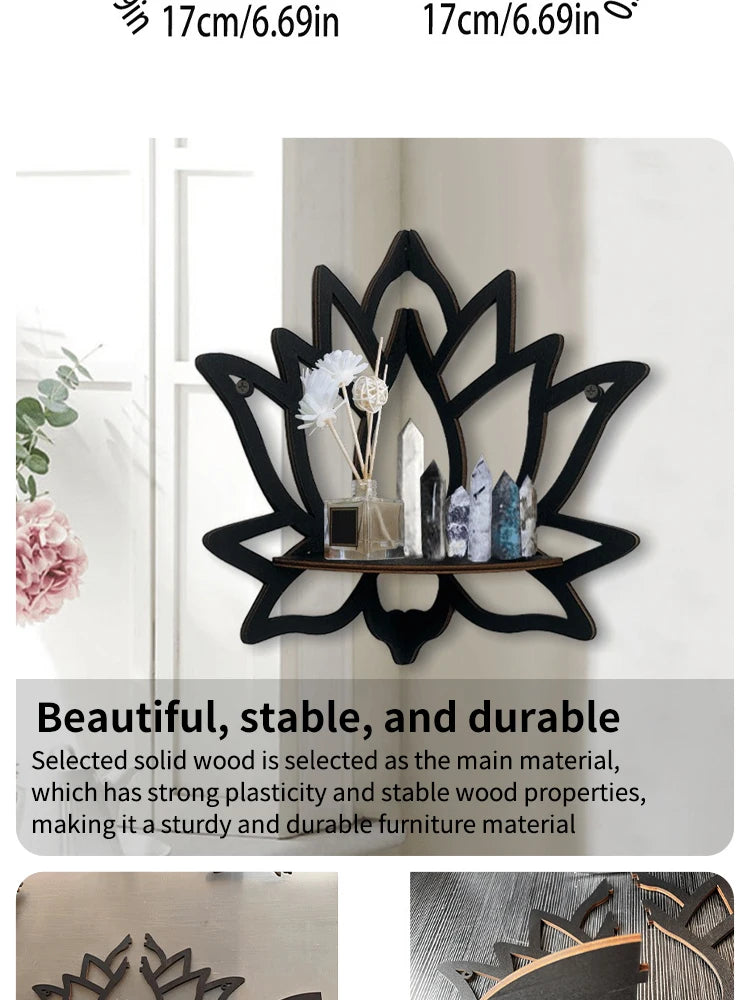 Wooden Lotus Hollow Decorative -  Rack Aromatherapy Organiser Essential