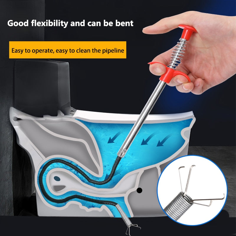 60cm Spring Pipe Dredging Tools, Drain Snake, Drain Cleaner Sticks Clog Remover Cleaning Household for KitchenBending sink tool - enoughdream.com