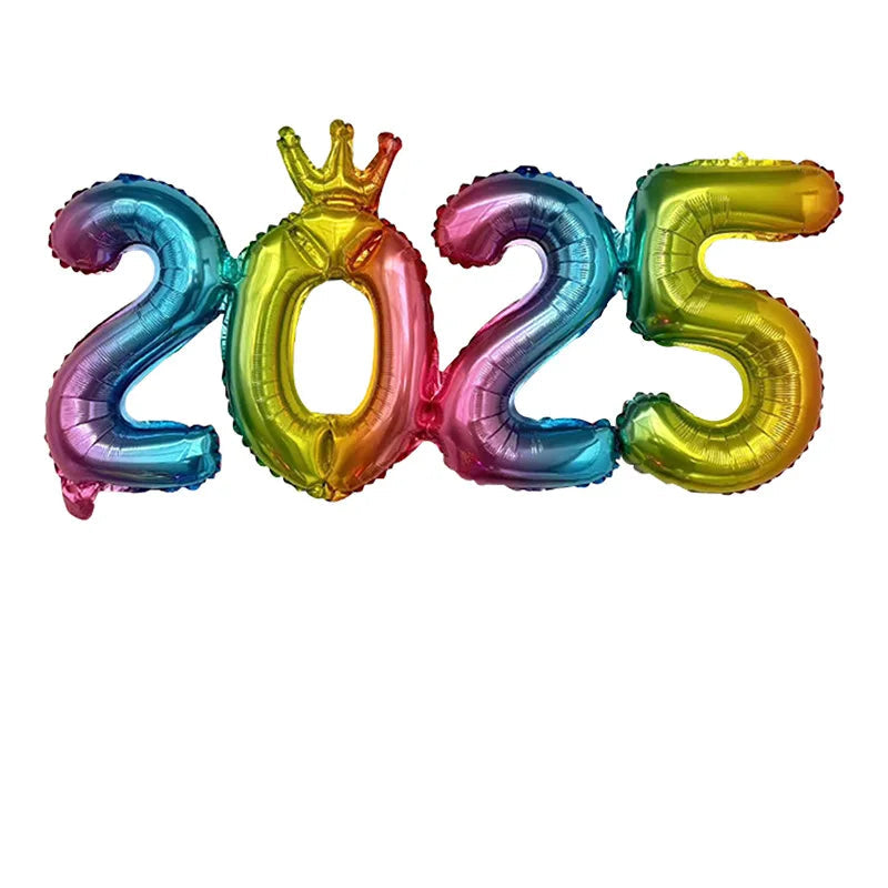 2026 Gold Crown Foil Number Balloons for 2026 -  New Year Christmas Eve Festival Party