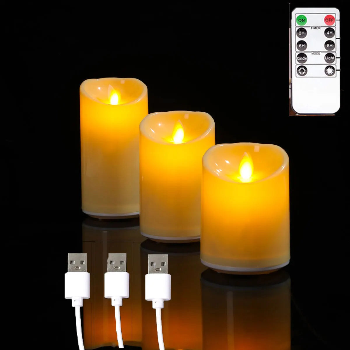 Pieces USB Charge Remote Control LED Decorative  Candles
