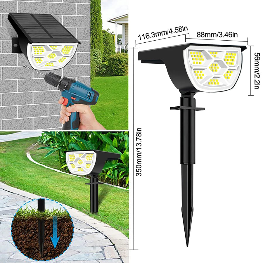 LED Solar Landscape Spotlights IP65 Waterproof Solar  Garden