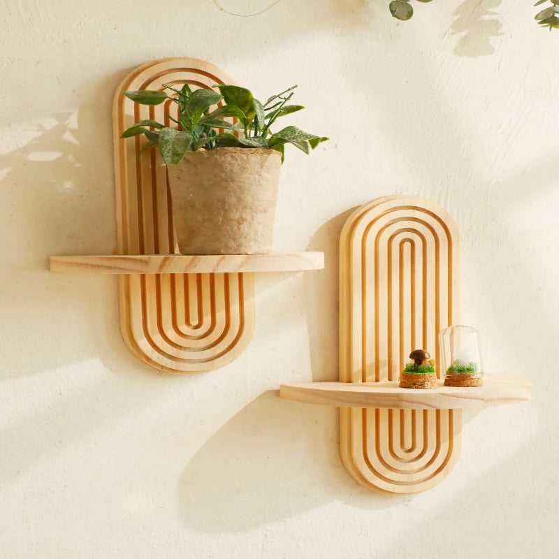 Boho Style Wooden Wall -  Modern Home Decor Plant Decorative