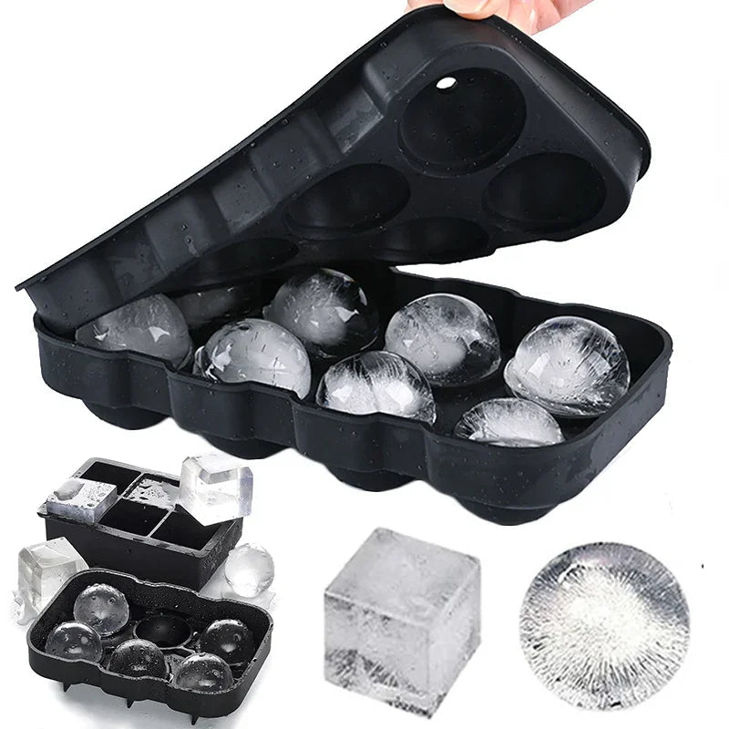 Square Gelo Shape with Tampa, 4/6/8 Cavities for Uísque, Coquetel e Café